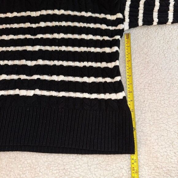 Philosophy Women’s Black White Stripe Cable Knit Sweater Size Medium NWT - Picture 9 of 10